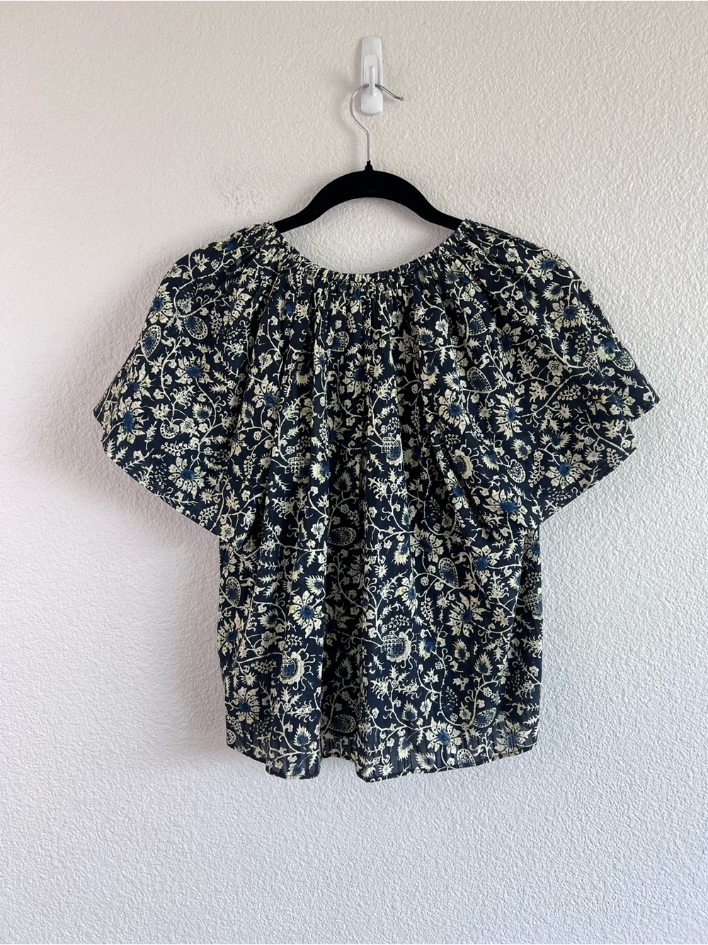 NWT Ulla Johnson Womens Sena Short Sleeve Blouse Raven Floral Cottagecore Whimsy - Picture 3 of 7